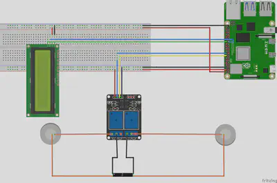 Breadboard view of the hardware connections